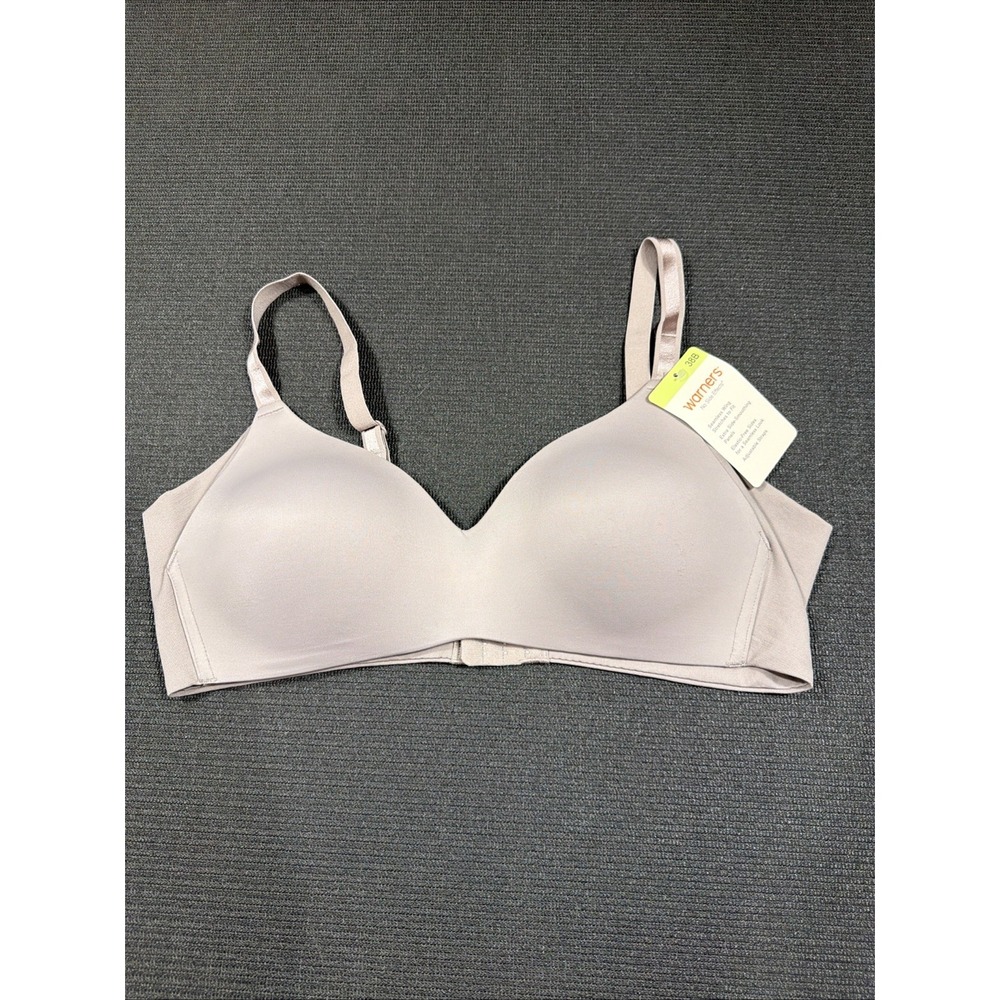 New Warners No Side Effect Underarm-Smoothing Comfort Wireless Lightly Lined 38B